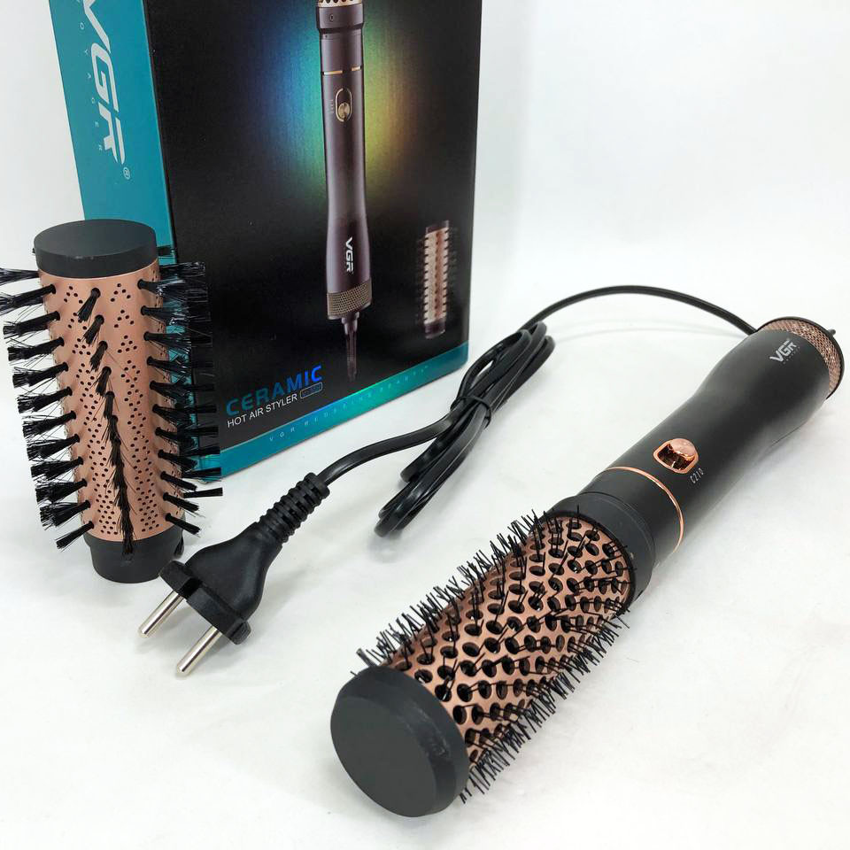 Фен-щітка для жінок з насадками VGR V-559, Фен-гребінець для сушіння, Хороший потужний фен PV-96 Львів - фото 4