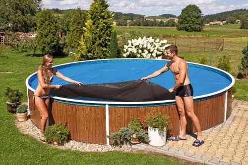 Теплосберегающее накрытие для каркасного бассейна  Azuro 7.3 х 3.7 солярная плёнка Киев