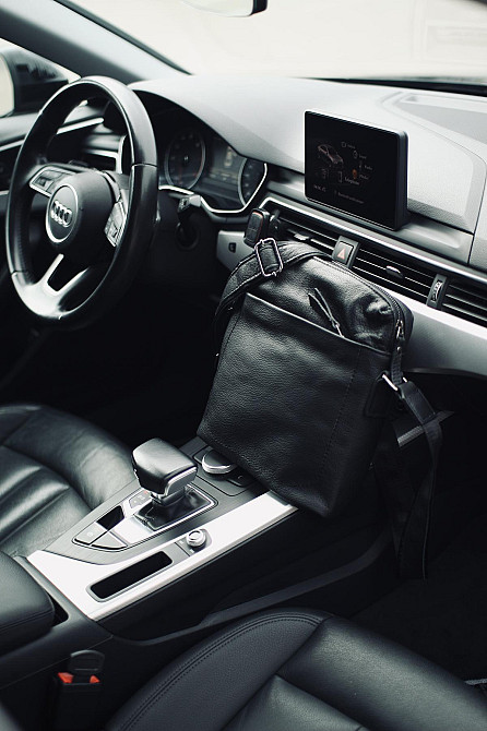 Сумка-мессенджер из натуральной кожи, сумка через плечо мужская SKILL Tablet (Черная) Сумы - изображение 3