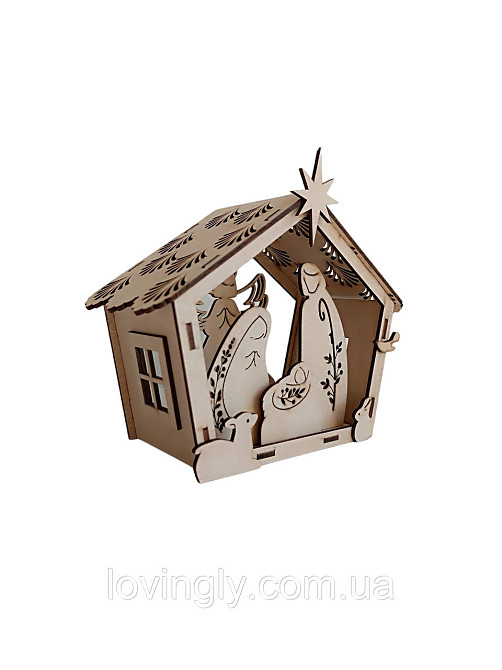 Деревянный вертеп-ночник с LED подсветкой - праздничная декорация и символичный подарок на Рождество Ирпень - изображение 2