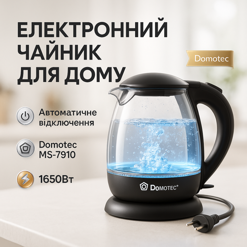 Электрический чайник с индикатором питания Domotec, Электрический чайник с индикатором работы BI-22 Львов - изображение 11