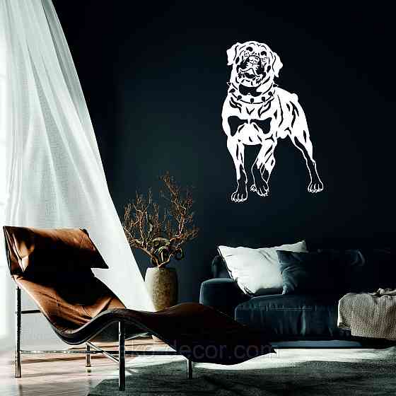 Декоративное настенное Панно «Ротвелер», Декор на стену 50*32 см, Белый Киев