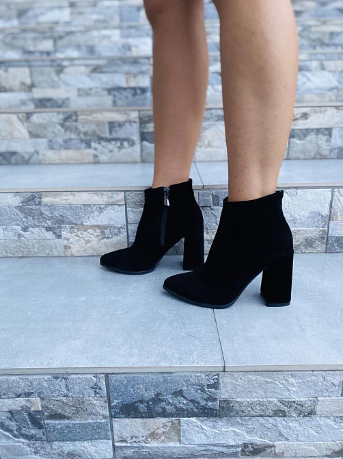Nivelle Жіночі черевики NIVELLE чорні натуральна замша каблук 9.5 см висота 10 см (6093/48) Коломия - фото 8
