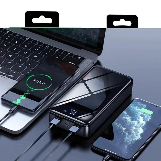 Універсальна мобільна батарея Borofone BJ8 Extreme 30000mAh 2хUSB (Чорний) Вінниця - фото 7