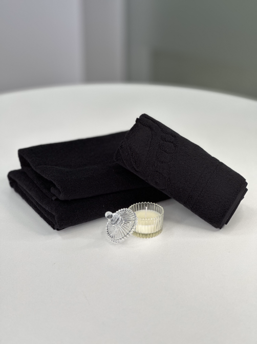 Комплект махрових рушників + килимок для ніг Ideal Textile Чорний Чернівці - фото 2