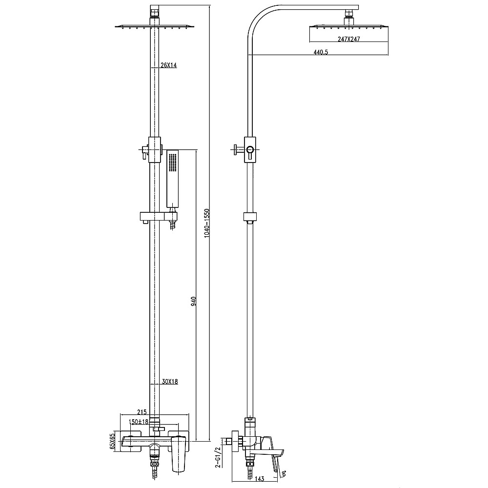 Душова система TOPAZ LEXI TL 21122-H57-BL Тернопіль - фото 8