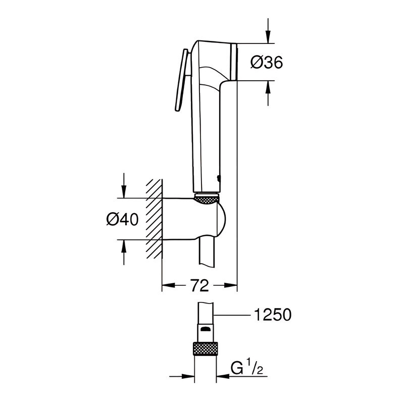 Душовий набір Grohe Tempesta-F Trigger Spray 30 1 режим (1025302431)   ( 26365 ) Харьков - изображение 2