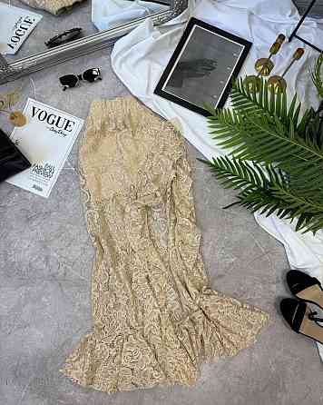 Женская трендовая гипюровая юбка с шортами гипюр(кружево) Бежевий, 46/48 Одесса