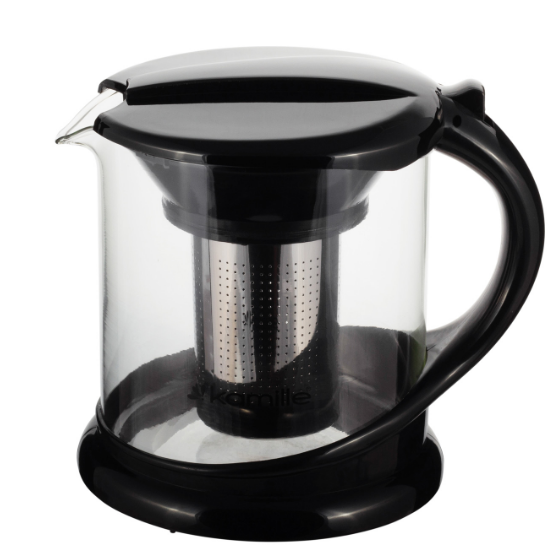 Заварник 1000мл зі з'ємним ситечком скло/нержавіюча сталь 0781M KAMILLE Житомир - фото 5