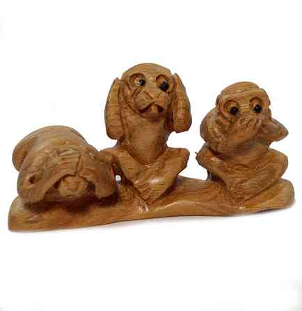 Фигурка сандаловая резная Обезьяны Киев
