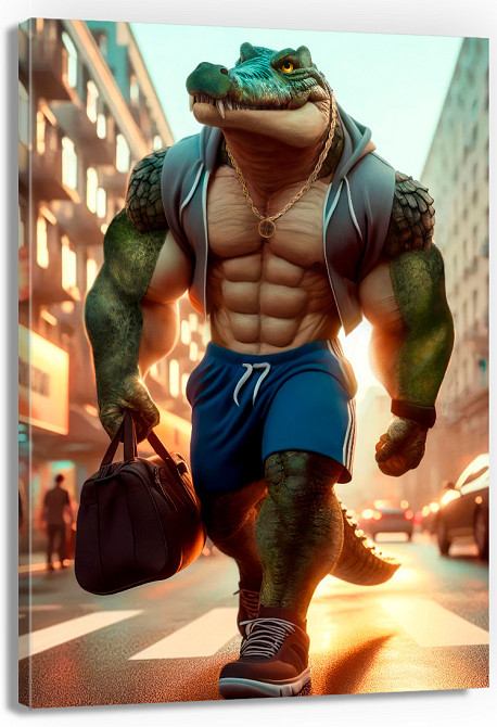 Картина Холсті в спортзал  Крокодил KLM_7 70х100 см Київ - фото 1