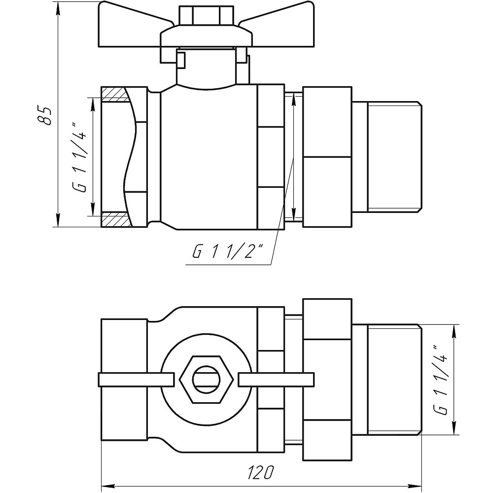 Кран кульовий прямий з американкою  ARCO 1 1/4″ SENA 154106 Луцк - изображение 3
