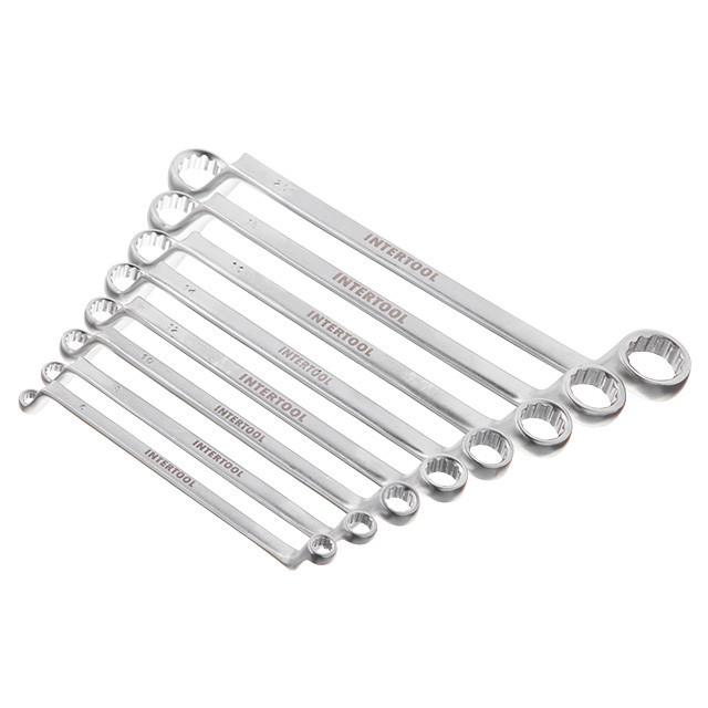 Набір ключів накидних, 8 шт., 6-22 мм., Cr-V INTERTOOL HT-1102 Киев - изображение 3