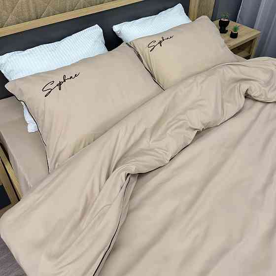 Комплект постільної білизни Сатин, Двоспальний 180х220 Таш (88-155) Київ