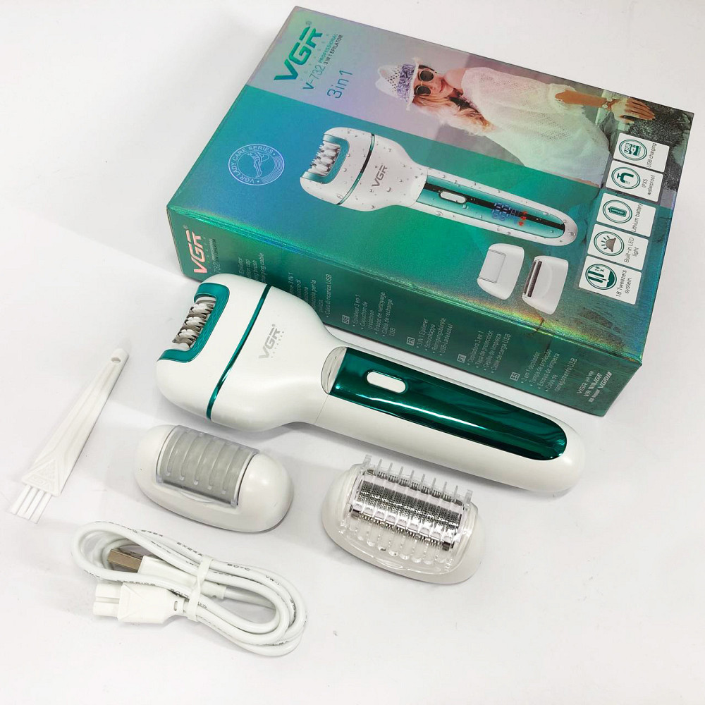 Терка для педикюрної обробки стоп VGR V-732, Багатофункціональна жіноча бритва, Насадка пемза для п'ят YX-23 Львів - фото 6