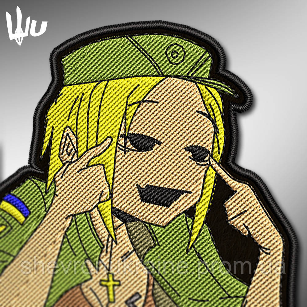 Шеврон под заказ АНИМЕ ДЕВУШКА ВСУ (Срок изготовки 3-5 дней. На липучке) Размер 9x8.5см Киев - изображение 3