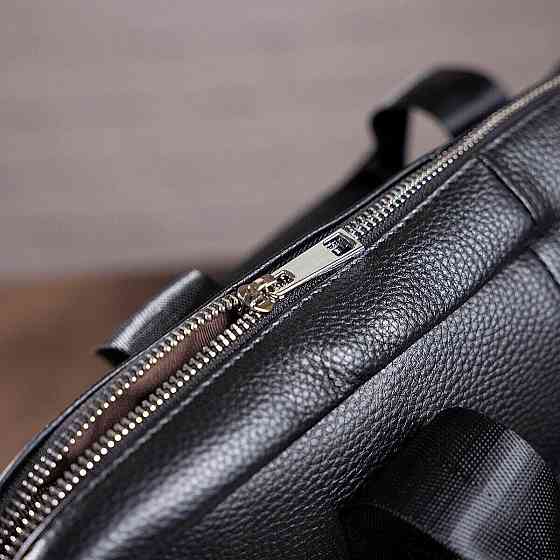 Сумка ділова чоловіча шкіряна Vintage 14794 Чорна Київ