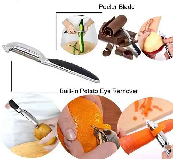 Овощечистка с нержавеющей стали у виде ножа 16 на 1,5 см серебристый Киев