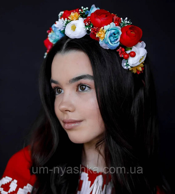 Ободок обруч з квітами "Піони середній український" Кривий Ріг - фото 2