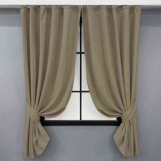 Комплект коротких штор VR-Textil Мікровелюр Petek YL № 1804ш Капучино 130х170 см 2 шт (35-0386) Київ