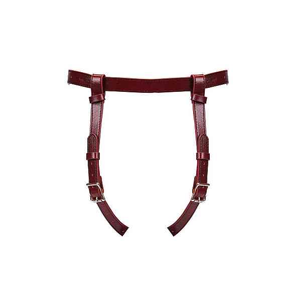 Шкіряні трусики для страпона Liebe Seele Wine Red Strap on Harness, універсальний розмір Sex Aura Київ