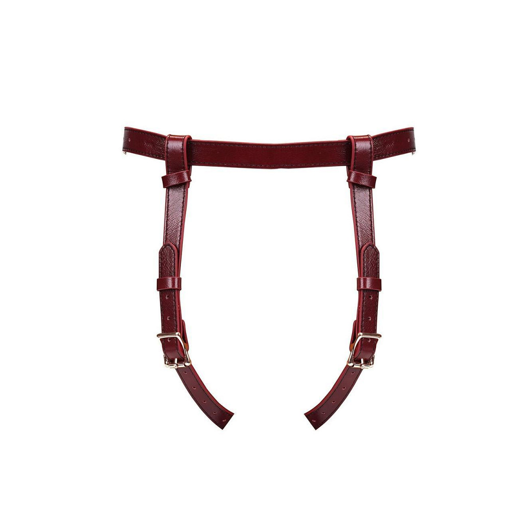 Кожаные трусы для страпона Liebe Seele Wine Red Strap on Harness, универсальный размер Sex Aura Киев - изображение 4