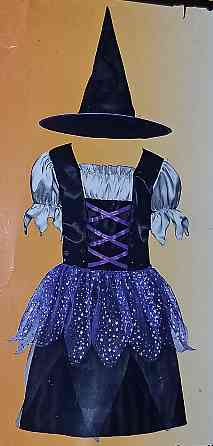 Дитяча сукня з капелюшком Відьма на Хелловін розмір M 7-10 років фіолетовий Київ