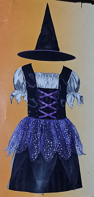 Дитяча сукня з капелюшком Відьма на Хелловін розмір M 7-10 років фіолетовий Київ - фото 4