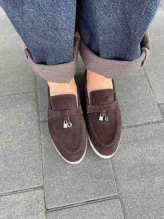 ALLSY Лоферы женские ALLSY коричневые натуральная замша плоская подошва размер 36-40 (340-3041- Коломия