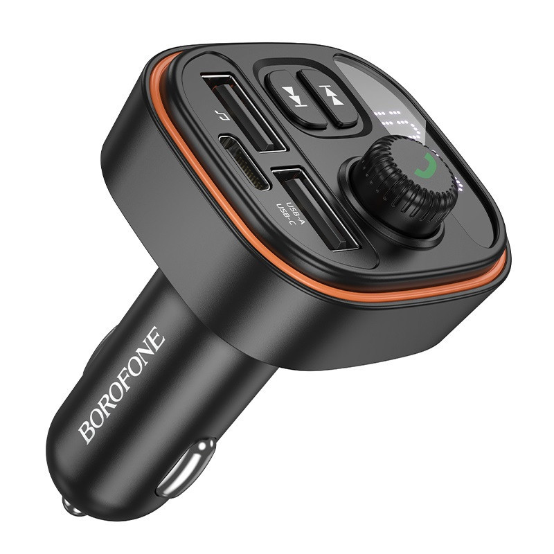 АЗП з FM-модулятором BOROFONE BC59 Heroic car BT FM transmitter Black Київ - фото 3