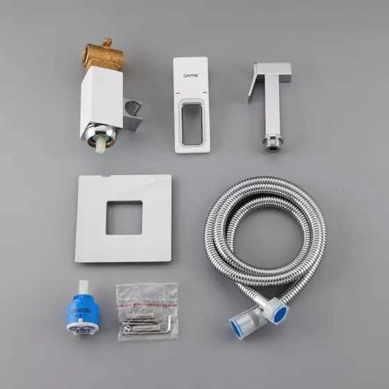 Гігієнічний душ прихованого монтажу GAPPO G7217-8 білий/хром Київ