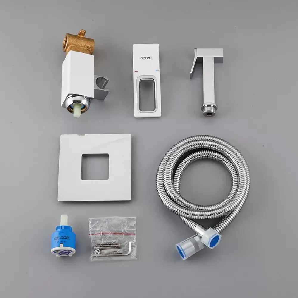 Гігієнічний душ прихованого монтажу GAPPO G7217-8 білий/хром Київ - фото 5