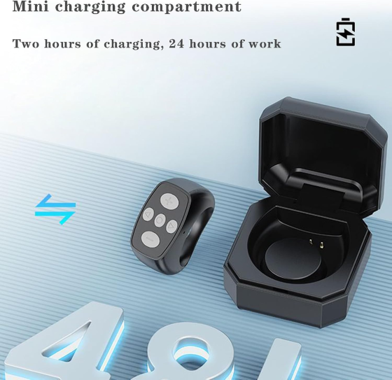Bluetooth кольцо-пульт для TikTok/Reels, скроллер-кликер для смартфона, Bluetooth 5.3, iOS/Android, 10 м, 180 мАч, черный Киев