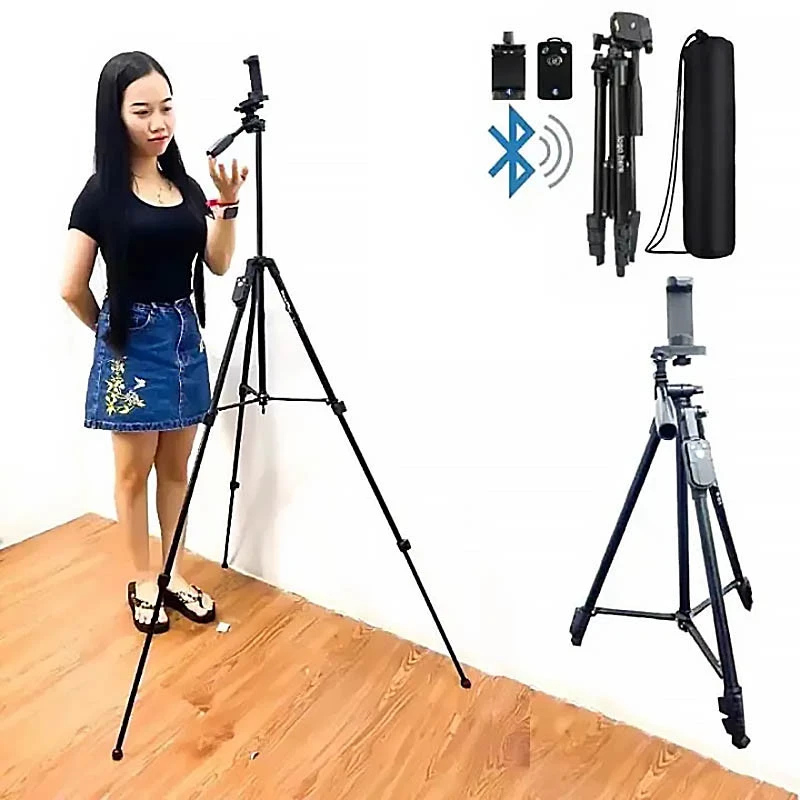 Універсальний штатив NeePho NP-3180S не знімний майданчик + тримач + пульт (50-136см) Чорний Київ - фото 5