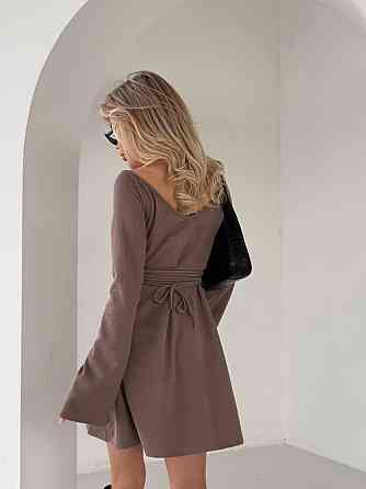 Женская романтичная теплая мини-платье из ангоры-рубчик Мокко, 44/46 Одесса