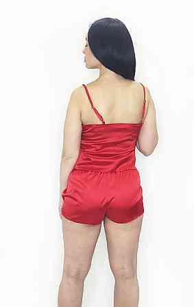 Піжама жіноча шовкова із шортами Червоний M Харків