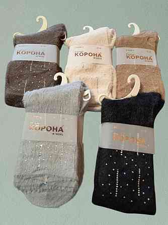 Женские теплые носочки из норки со стразами. Набор из 5 шт. Корона Норка Киев