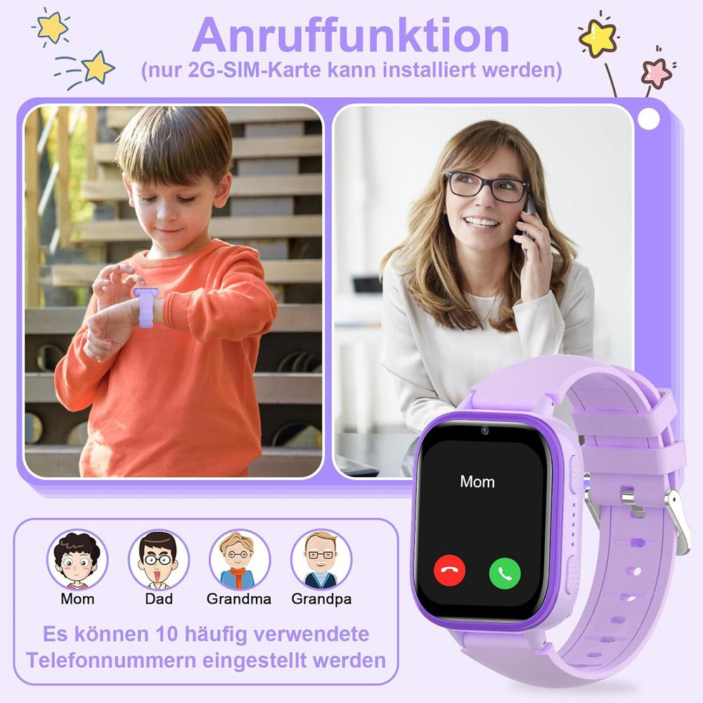 Детские смарт-часы со звонками, играми, аудиокнигами, сказками, учебными карточками, фиолетовый, на подарок Киев - изображение 5