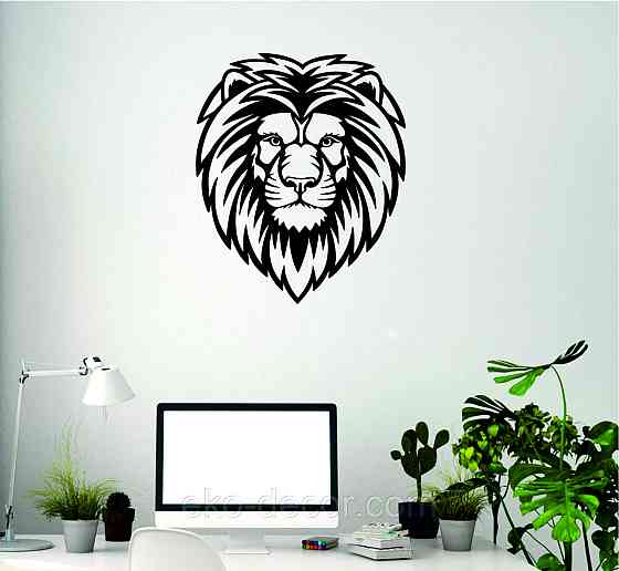 Декоративное настенное Панно «Лев» Декор на стену 110*92 см, Черный Киев