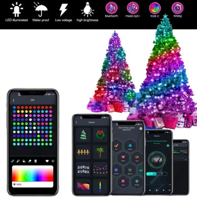 Гирлянда уличные огни 3M Smart Bluetooth App Control светодиодная LED Коломия - фото 2