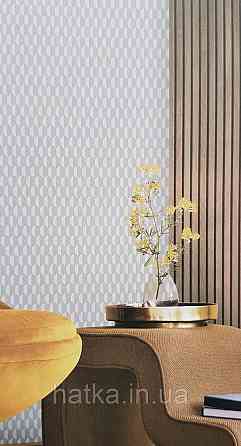 Шпалери вінілові на флізеліні AdaWall Omega1.06х10 геометрія 3д фігури роми смуги коричневі 23208-5 Київ