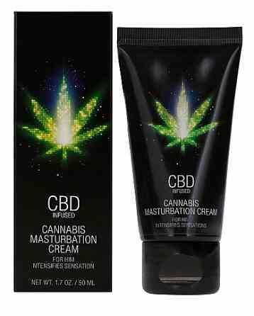 Стимулирующий крем для мужчин Shots - CBD Cannabis Masturbation Cream For Him, 50 ml Sex Aura Киев