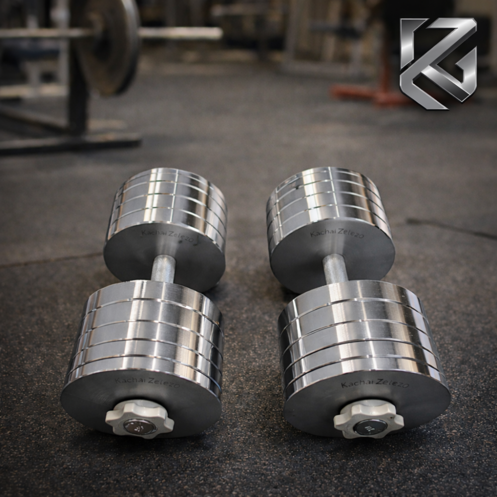 Гантелі набірні 2 по 40 кг металеві без покриття Kachai Zelezo Iron Pro Київ - фото 2