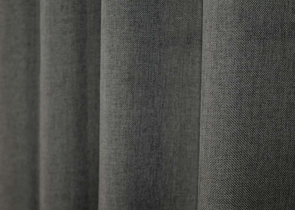 Комплект коротких штор VR-Textil Лен Мешковина № 1473ш Темно-серый 130х170 см 2 шт (35-0225) Киев - изображение 6