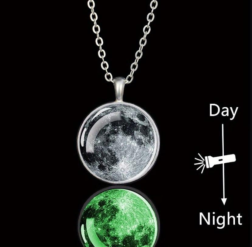 Підвіска кулон Місяць, що світиться в темряві, кулон на ланцюжку Київ - фото 3