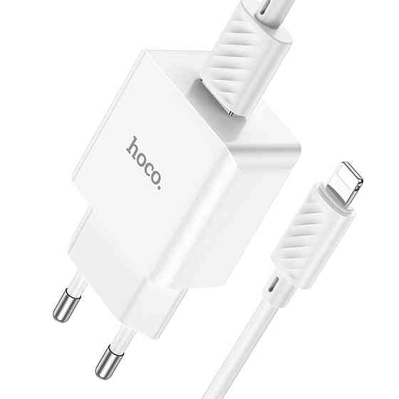 Мережевий зарядний пристрій HOCO C106A Leisure single port charger set(iP) White Киев
