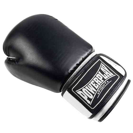 Боксерские перчатки PowerPlay 3004 Classic Черно-Белые 10 унций Киев