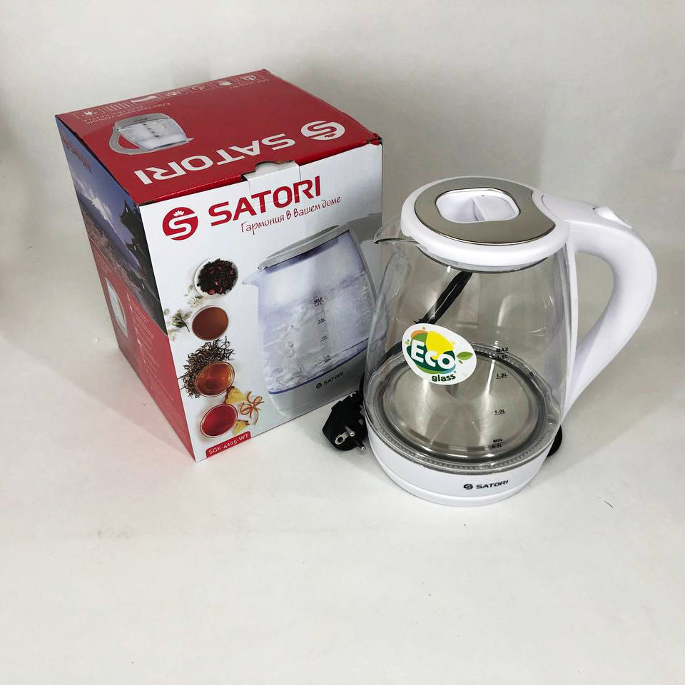 Дисковий електрочайник, Електричний чайник із сучасним дизайном, Скляний електрочайник для кухні BQ-94 Івано-Франківськ - фото 6