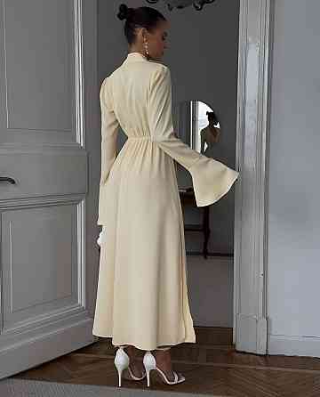 Жіноче романтичне приталене плаття костюмка Жовтий Одеса