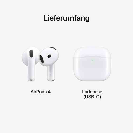 Беспроводные наушники Apple AirPods 4 с Bluetooth персонализированным 3D-аудио с кейсом USB-C чип H2 фирменные Киев
